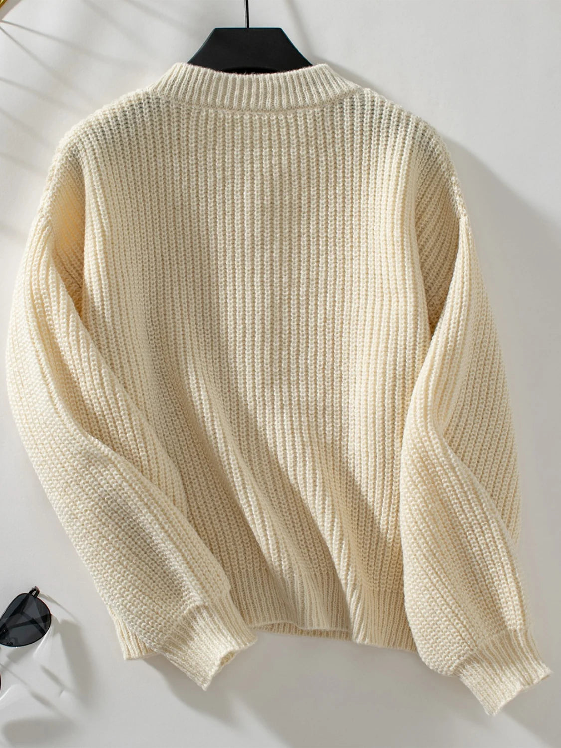 Gilet ample en maille à boutonnage simple et manches longues