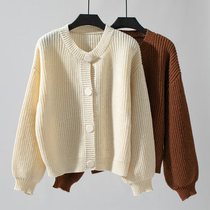 Gilet ample en maille à boutonnage simple et manches longues