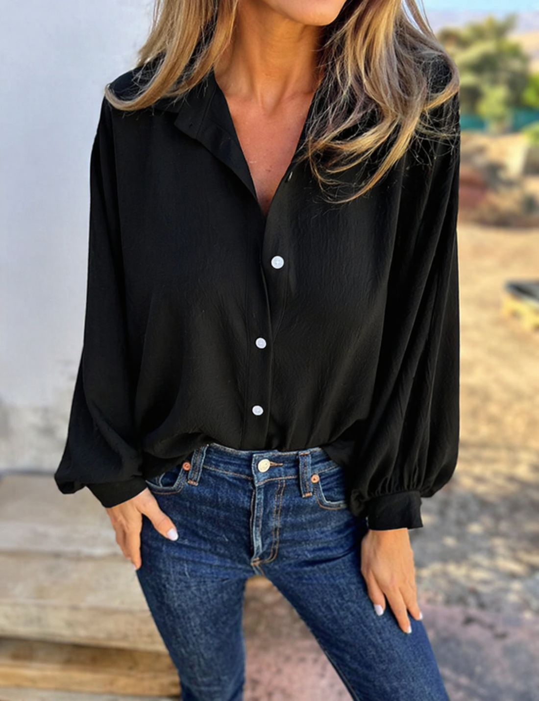 Chemise Fluide à Texture Gauffrée