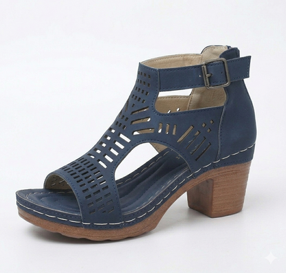 Sandales Ajourées à Talons Bloc