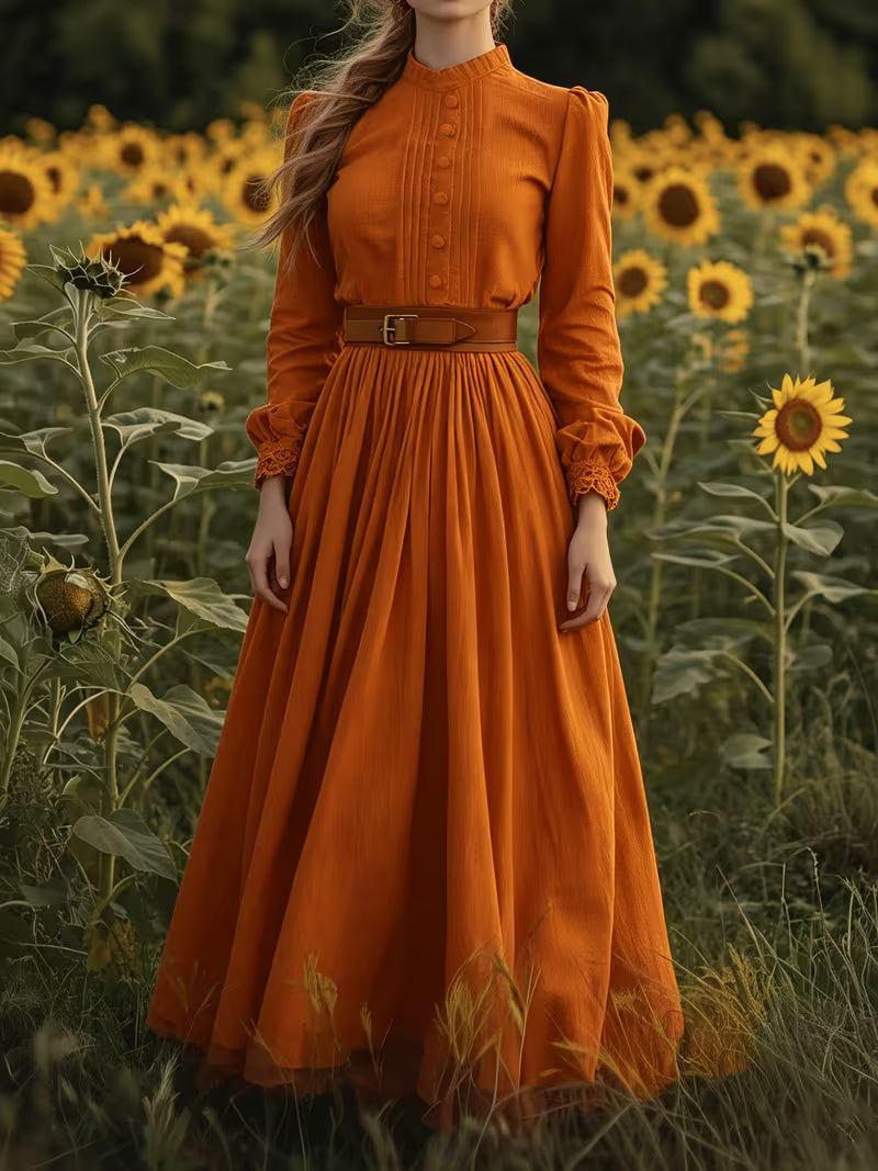 Amélia – Robe Longue Bohème Ceinturé