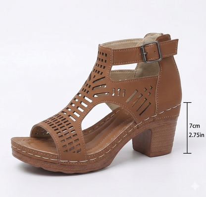 Sandales Ajourées à Talons Bloc