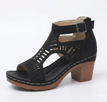Sandales Ajourées à Talons Bloc